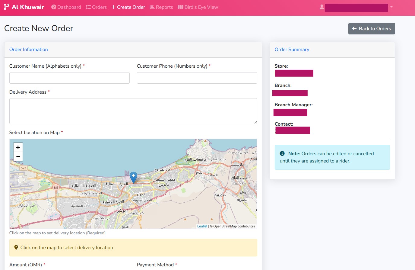 Branch Management Dashboard Preview